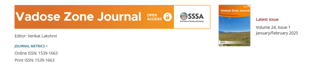 Vadose Zone Journal webpage