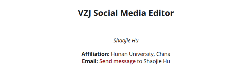 Shaojie Hu listed as Social Media Editor of Vadose Zone Journal