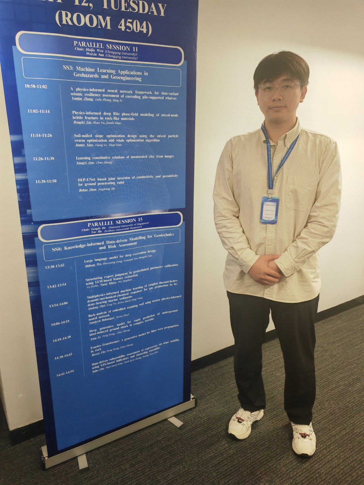 Programme board for a parallel session